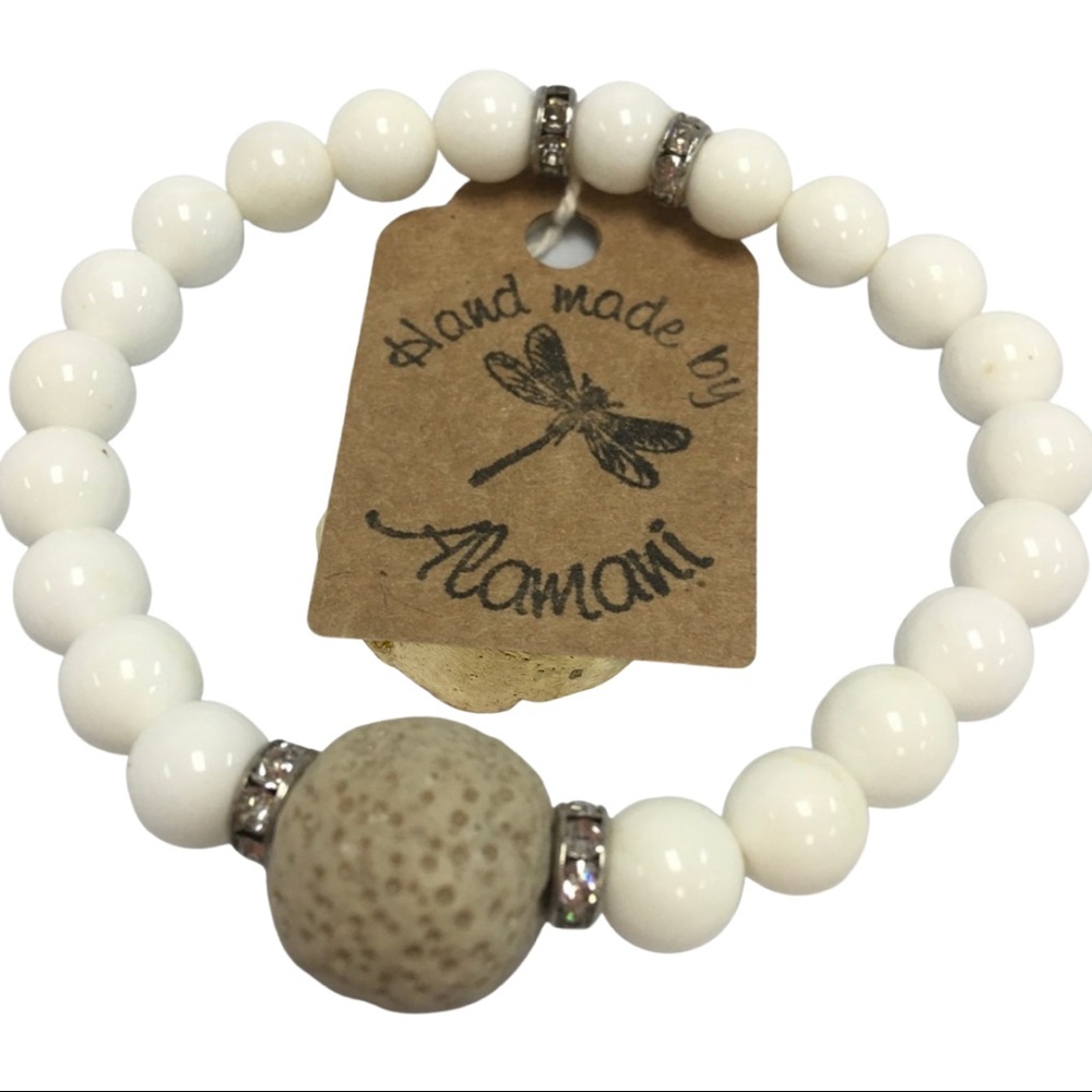 Handmade oil diffuser stone beads bracelet